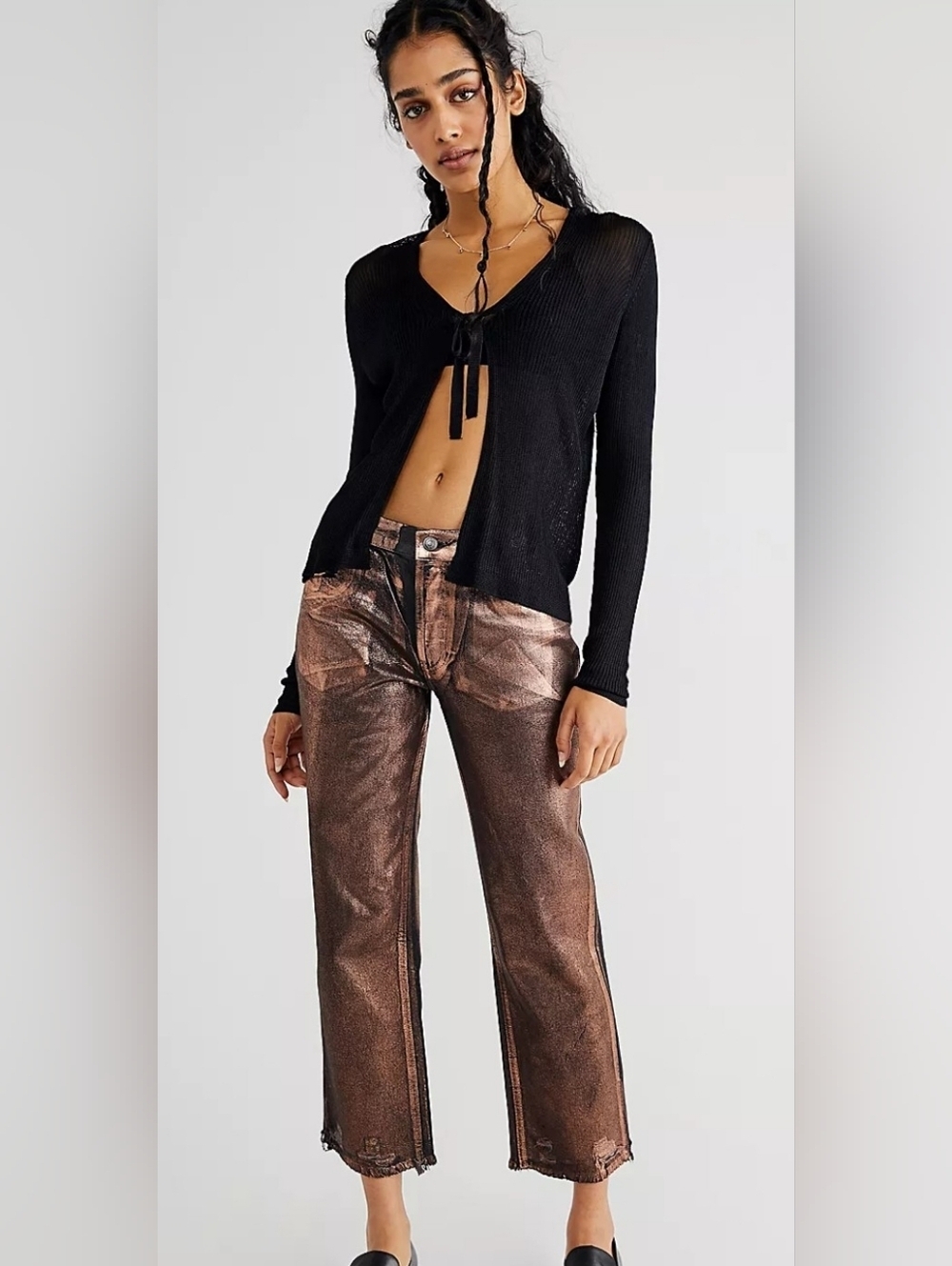 We The Free Bronze Metallic Maggies, Size 28, nwot